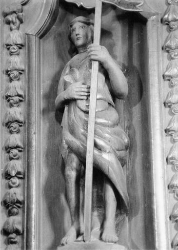Statue : Saint Jean-Baptiste, bois sculpté, peint, doré