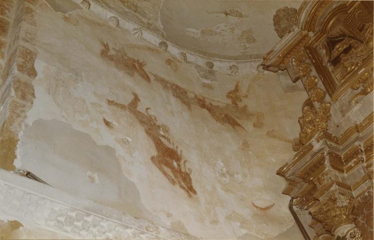 Peinture monumentale : monstres de l'Enfer, peinture sur enduit