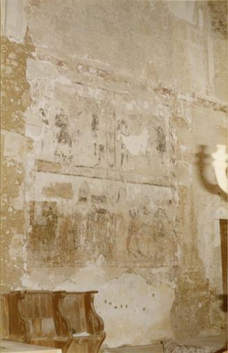 Peinture monumentale : scènes organisées sur deux registres superposés, peinture sur enduit - © Ministère de la Culture (France), Médiathèque du patrimoine et de la photographie (objets mobiliers), tous droits réservés