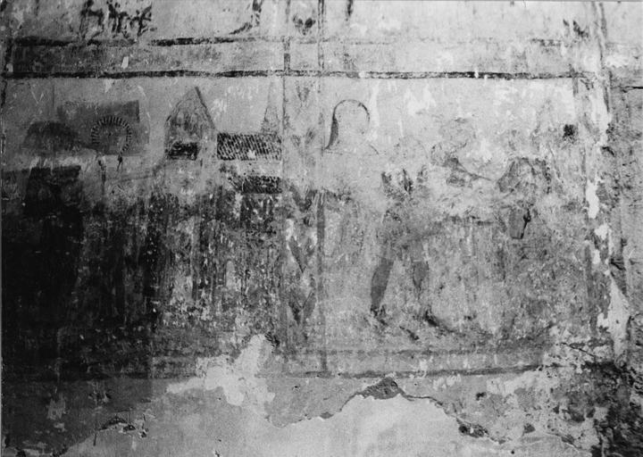 Peinture monumentale : scène avec de nombreux personnages, peinture sur enduit - © Ministère de la Culture (France), Médiathèque du patrimoine et de la photographie (objets mobiliers), tous droits réservés