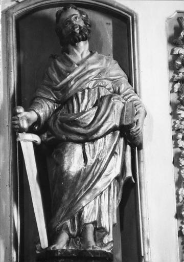 Statue : Saint Paul, bois sculpté, peint, doré - © Ministère de la Culture (France), Médiathèque du patrimoine et de la photographie (objets mobiliers), tous droits réservés