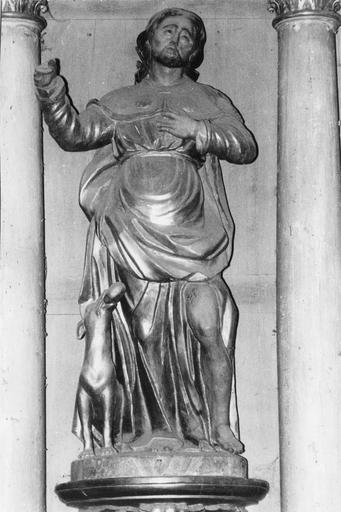 Groupe sculpté : Saint Roch, bois sculpté, peint, doré - © Ministère de la Culture (France), Médiathèque du patrimoine et de la photographie (objets mobiliers), tous droits réservés