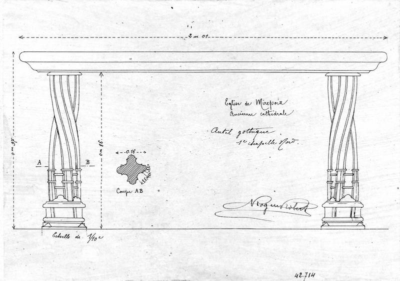 table d'autel avec support, vue générale