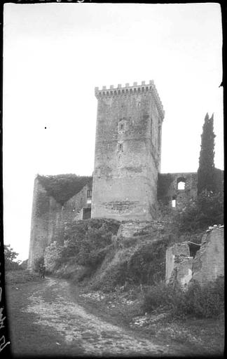 Donjon sur des remparts en ruines