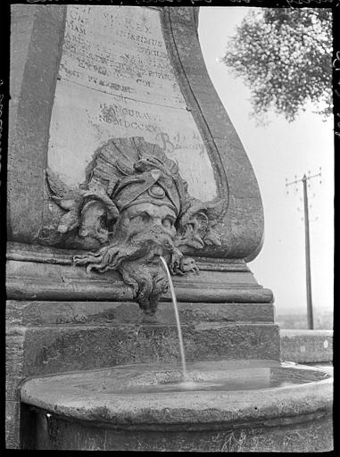 Fontaine de l'est : mascaron en forme de tête