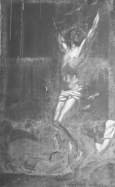 tableau (ancien décor des boiseries du réfectoire) : Crucifixion (la), vue générale