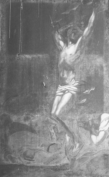 tableau (ancien décor des boiseries du réfectoire) : Crucifixion (la), vue générale