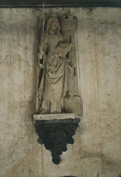 statue (petite nature) : sainte Barbe, vue générale