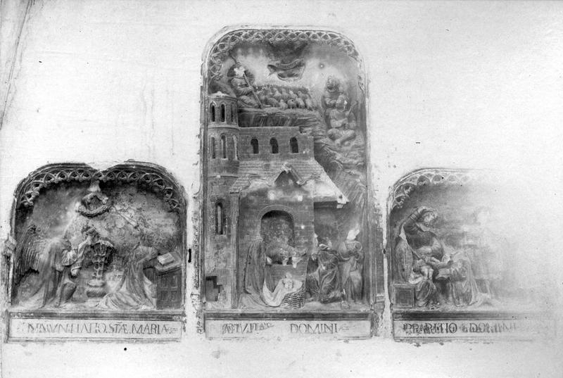 Bas-relief : Nativité, Annonciation, Adoration des Mages