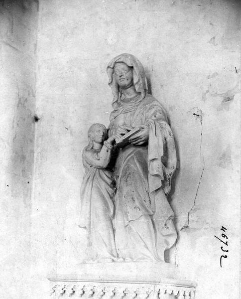 groupe sculpté : Éducation de la Vierge, vue générale