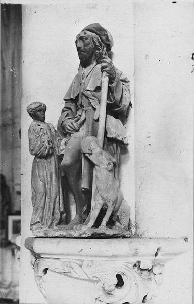 groupe sculpté : saint Roch, vue générale