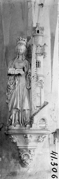 statue : sainte Barbe, vue générale