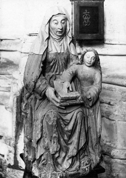 groupe sculpté : Éducation de la Vierge, vue générale