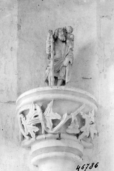 statuette : saint Christophe, vue générale