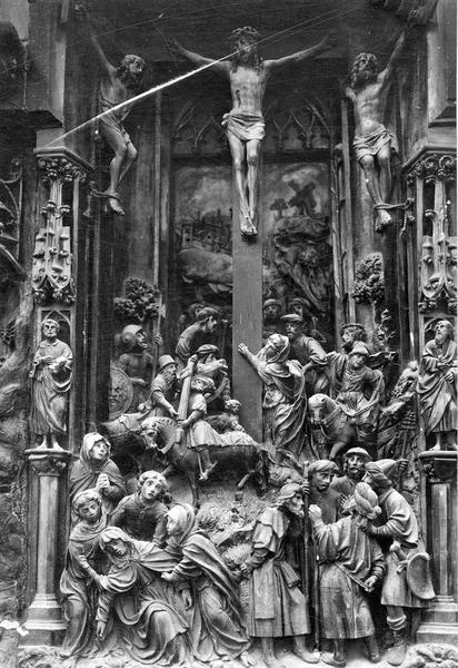 retable, haut-relief : scènes de la Passion, détail