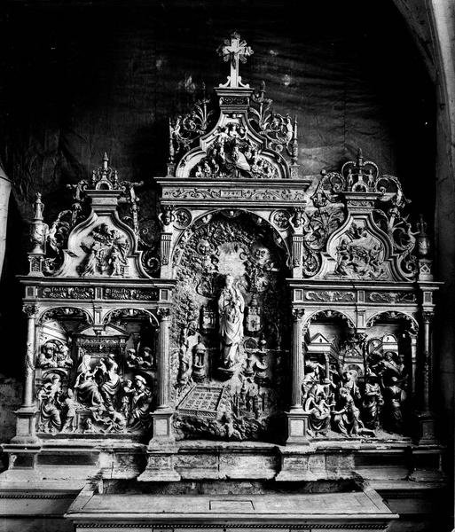 retable de la chapelle de la Vierge : Vierge, Adoration des Mages, sainte Anne et les trois Marie, vue générale