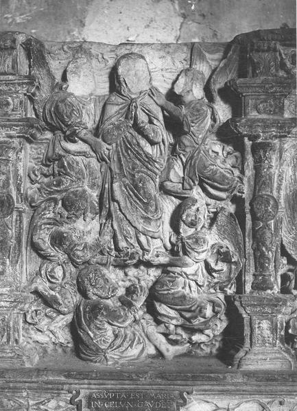 retable (haut-relief) : Vie de la Vierge, détail