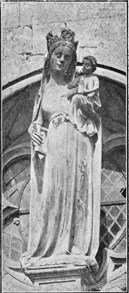 statue : Vierge à l'enfant, vue générale