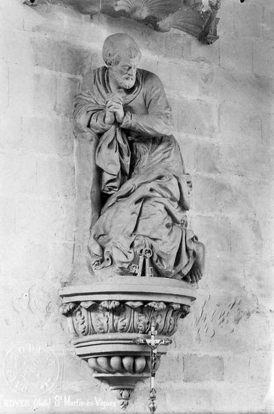 statue : saint Pierre pleurant son reniement, vue générale - © Ministère de la Culture (France), Médiathèque du patrimoine et de la photographie (objets mobiliers), tous droits réservés