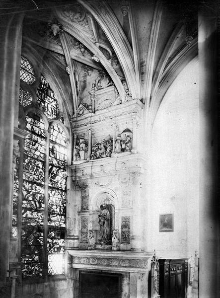 retable de la chapelle Saint-Jacques, bas-reliefs : Esther, Judith, Rencontre d'Isaac et de Rébecca, vue générale - © Ministère de la Culture (France), Médiathèque du patrimoine et de la photographie (objets mobiliers), tous droits réservés