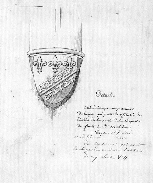 détail d'un cul de lampe aux armes de Troyes