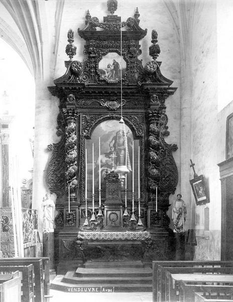 autel du transept sud, retable et tabernacle, vue générale