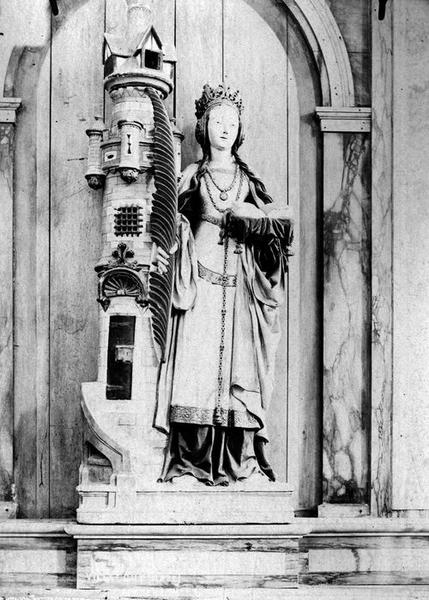 statue : sainte Barbe, vue générale