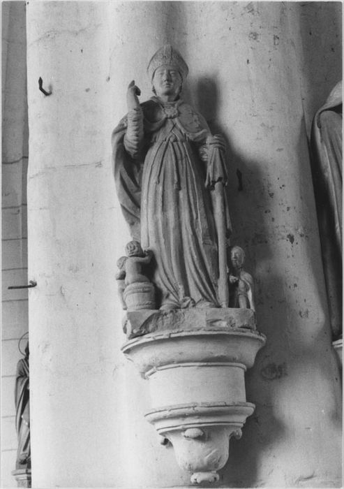 Groupe sculpté : Saint Nicolas et donateur