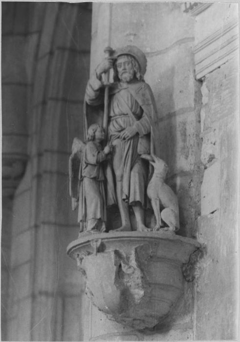 Groupe sculpté : Saint Roch