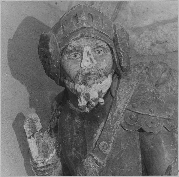 Saint Sépulcre : soldat, avant restauration (détail)