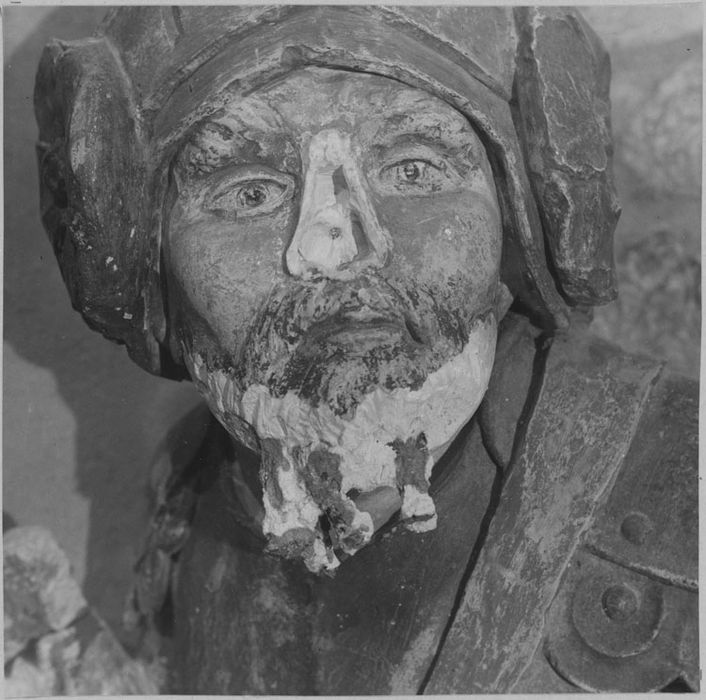 Saint Sépulcre : soldat, avant restauration (détail)
