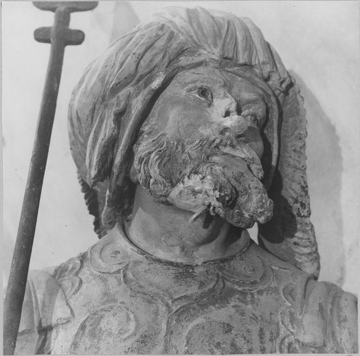 Saint Sépulcre : soldat, avant restauration (détail)