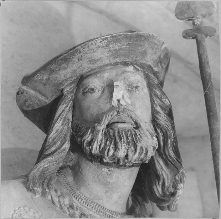 Saint Sépulcre : soldat, avant restauration (détail)