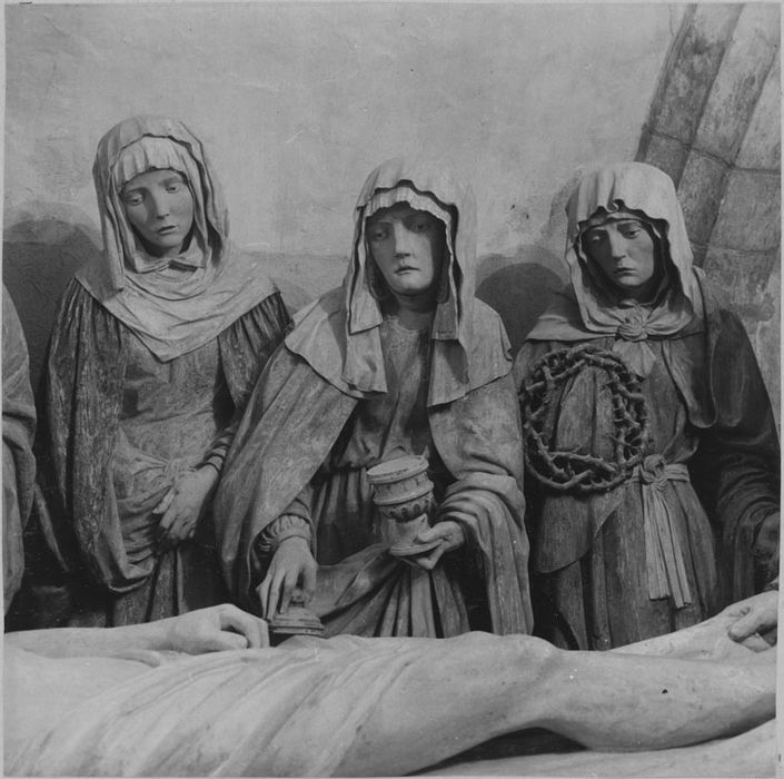 Saint Sépulcre : trois saintes femmes, après restauration (détail)