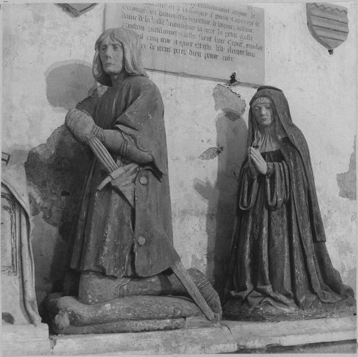 Groupe sculpté : Nicollas du Monstier et Jacqueline de Laignes (après restauration)