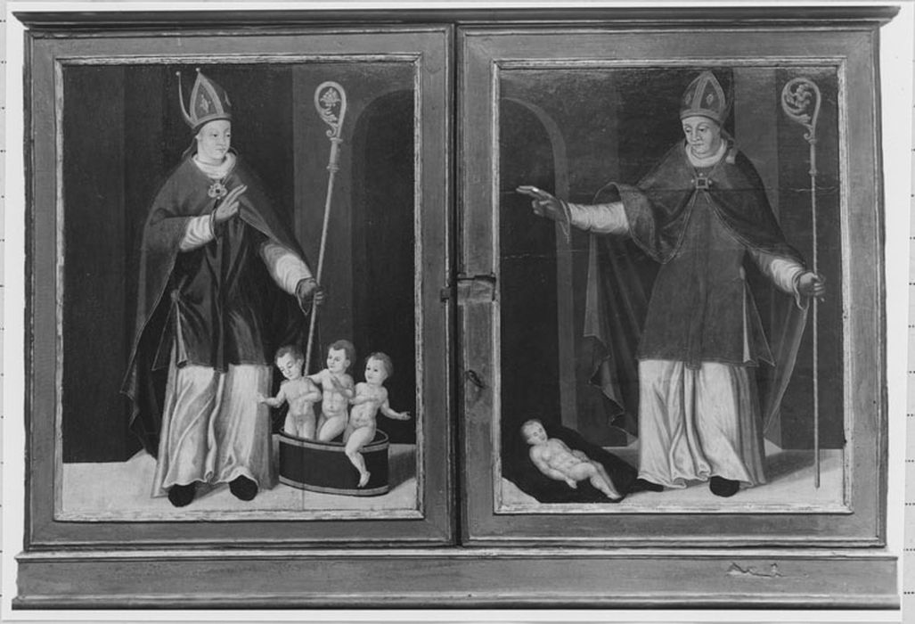 Triptyque : saint Nicolas, saint Edme (panneaux fermés)