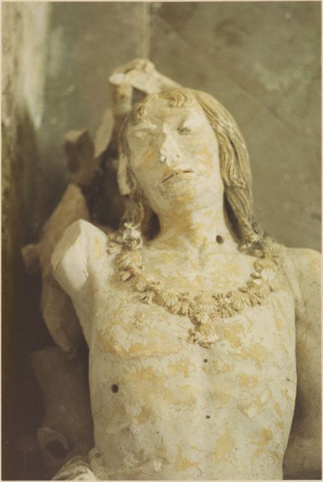 Statue : Saint Sébastien, mutilé en six fragments, détail