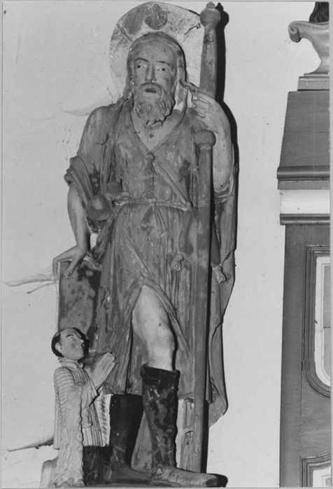 Groupe sculpté : Saint Jacques et donateur