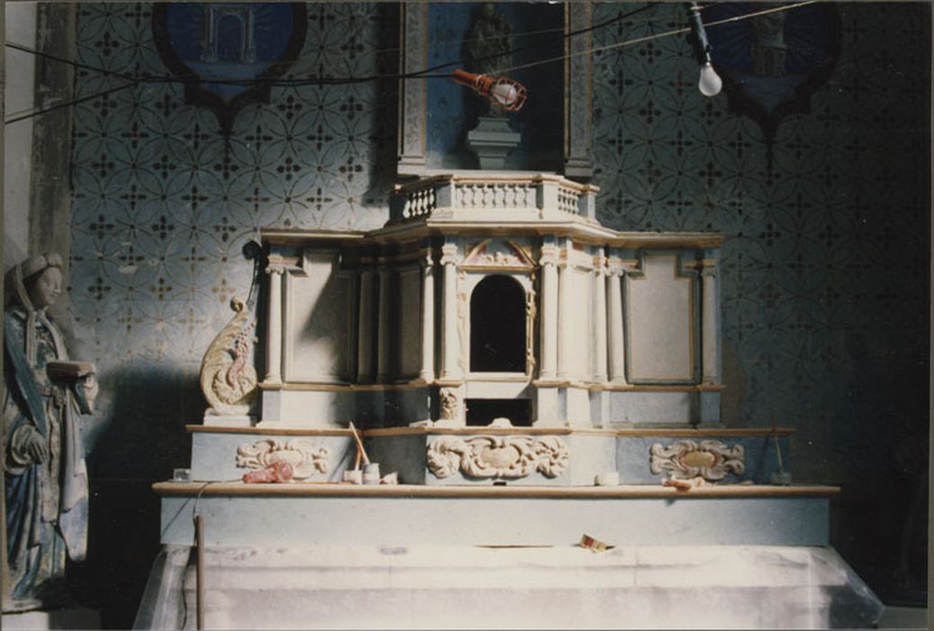 Retable et tabernacle de l’autel de la Vierge, remonté