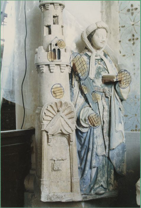 Statue : Sainte Barbe, schéma