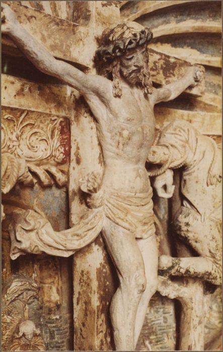 Retable (reliefs) : Crucifixion, détail