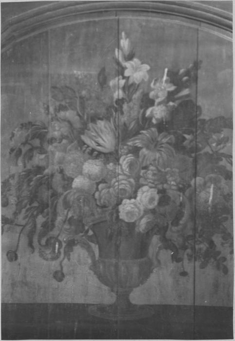 4 tableaux : Vases de fleurs, panneau peint n°2