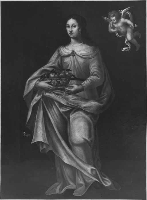 4 tableaux : une sainte, après restauration