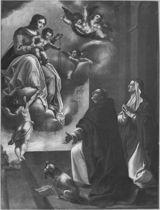 Tableau : Institution du Rosaire, après restauration