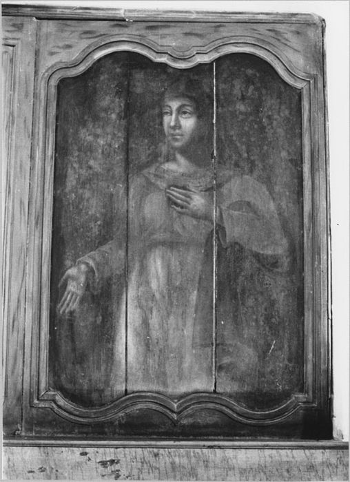 Lambris de revêtement et 9 tableaux : scène de la vie de saint Maur