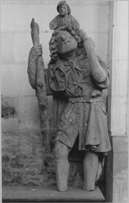 Statue : Saint Christophe, avant restauration