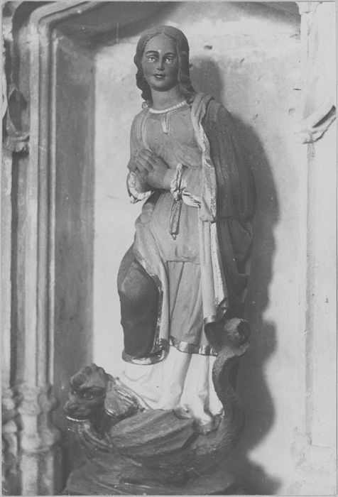 Statue : Sainte Marguerite, avant restauration