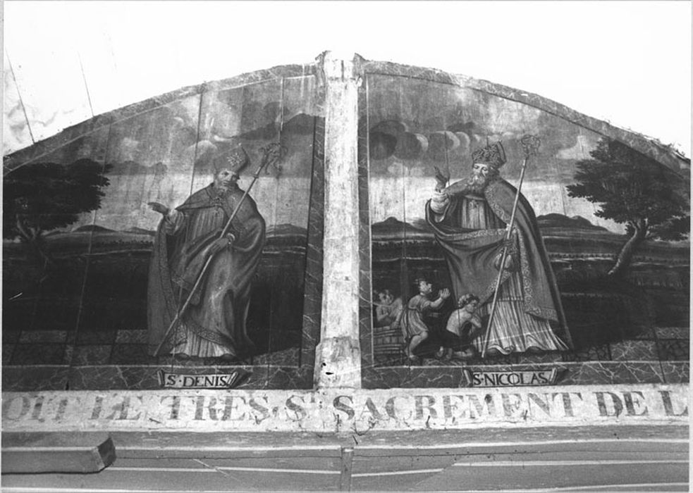 Panneau peint : Saint Denis et saint Nicolas
