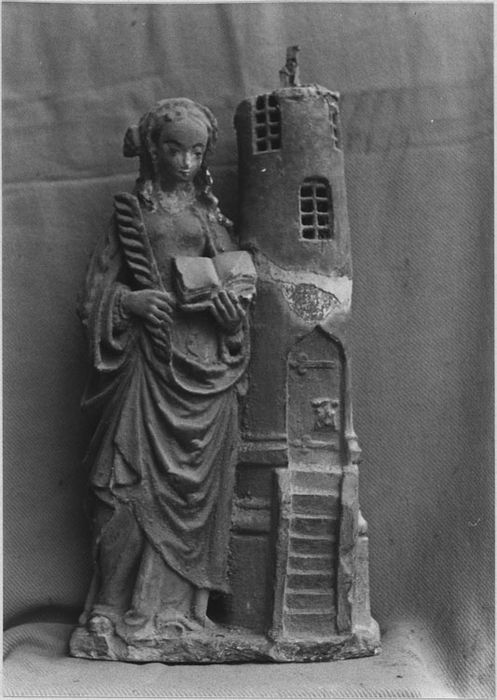 Statuette : Sainte Barbe, avant restauration