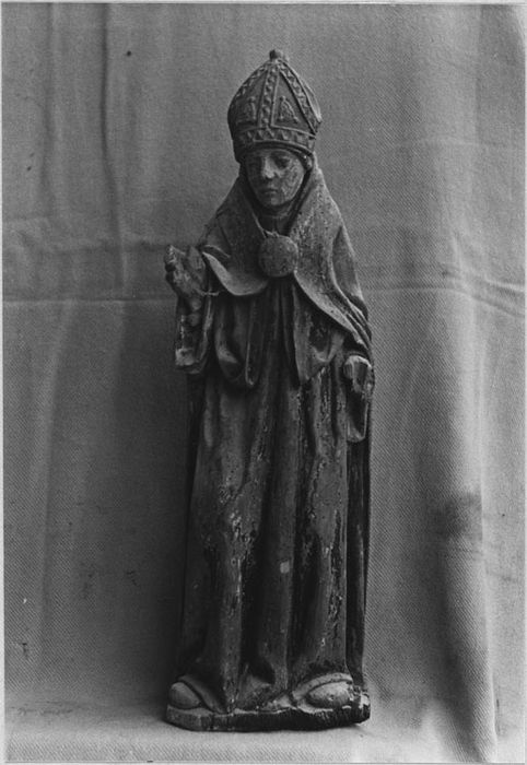 Statuette : Saint évêque, après restauration